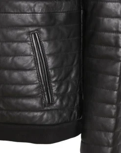 Homme Blue Wellford Vestes, Blousons^Doudoune en Cuir Camilo noire