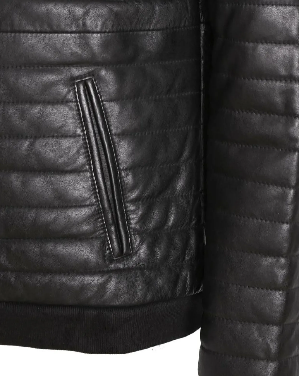 Homme Blue Wellford Vestes, Blousons^Doudoune en Cuir Camilo noire