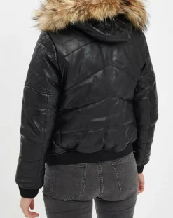 Doudoune en Cuir Kory noire-Chyston Clearance