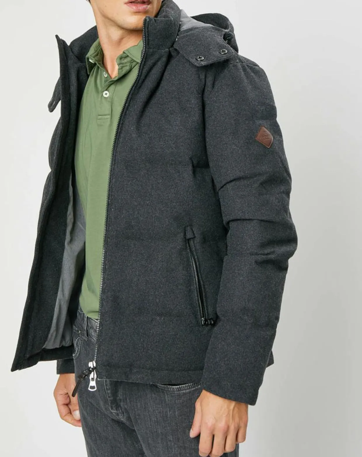 Homme Hackett London Manteaux^Doudoune en Flanelle Puffer gris foncé
