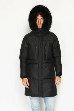 Doudoune longue avec isolation thermique jusqu'à -20 °C noir-C&Jo Clearance