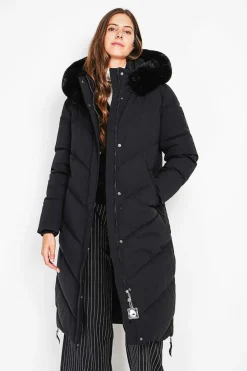 Doudoune longue noire-Assuili Outlet