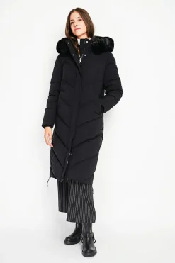 Doudoune longue noire-Assuili Outlet