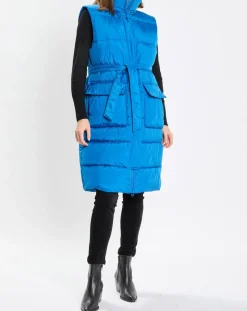 Femme Marc O'Polo Manteaux^Doudoune longue sans manches bleue