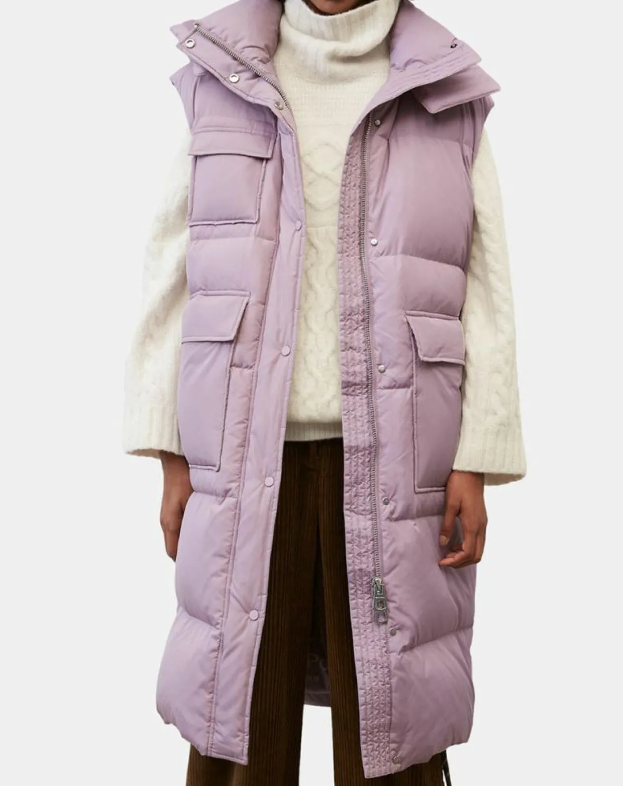Femme Marc O'Polo Manteaux^Doudoune longue sans manches 3 poches violet clair
