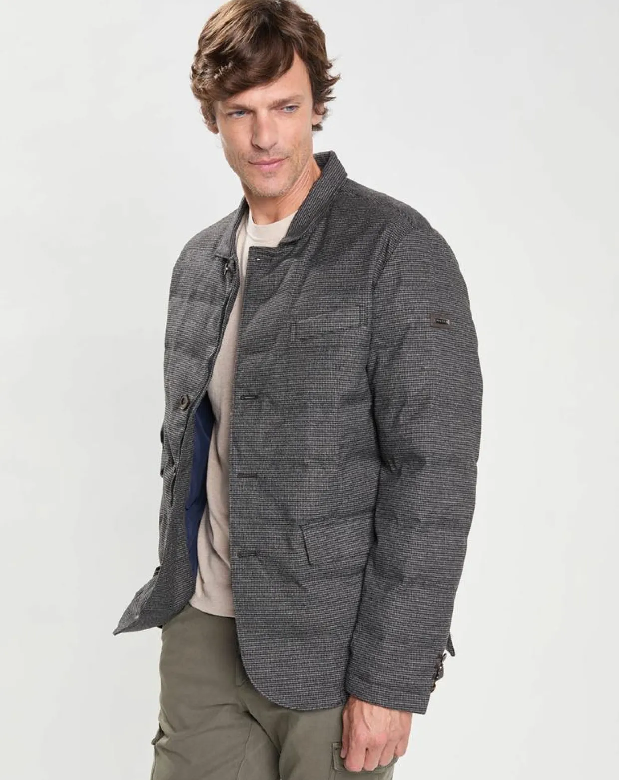 Doudoune Pied de Poule gris moyen-Hackett London New