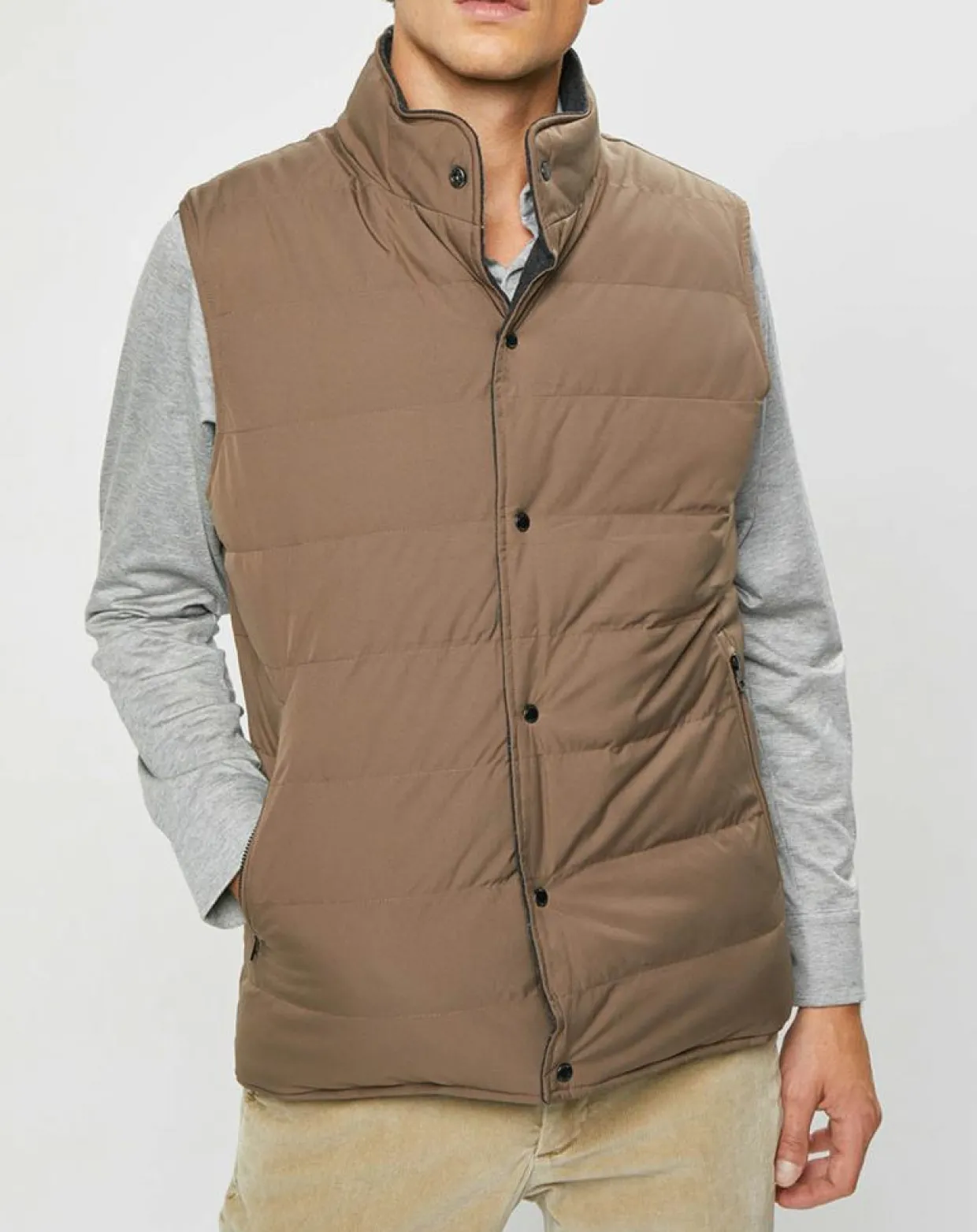 Homme Hackett London Manteaux^Doudoune Réversible en Laine mélangée gris/marron