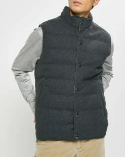 Homme Hackett London Manteaux^Doudoune Réversible en Laine mélangée gris/marron