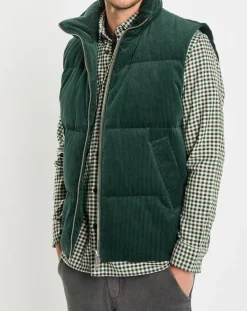 Doudoune sans manches en Velours milleraies 100% Coton Bio verte-Marc O'Polo Hot
