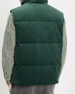Doudoune sans manches en Velours milleraies 100% Coton Bio verte-Marc O'Polo Hot