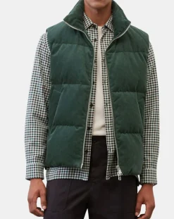 Doudoune sans manches en Velours milleraies 100% Coton Bio verte-Marc O'Polo Hot