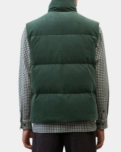 Doudoune sans manches en Velours milleraies 100% Coton Bio verte-Marc O'Polo Hot