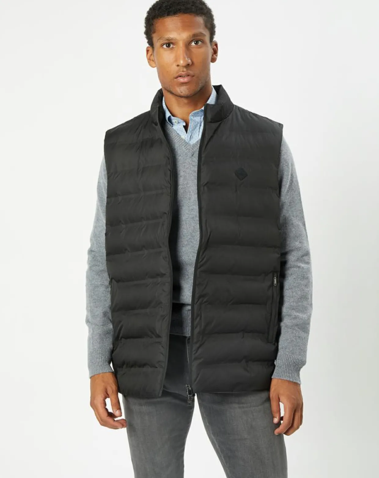 Doudoune sans manches unie noire-Hackett London Outlet