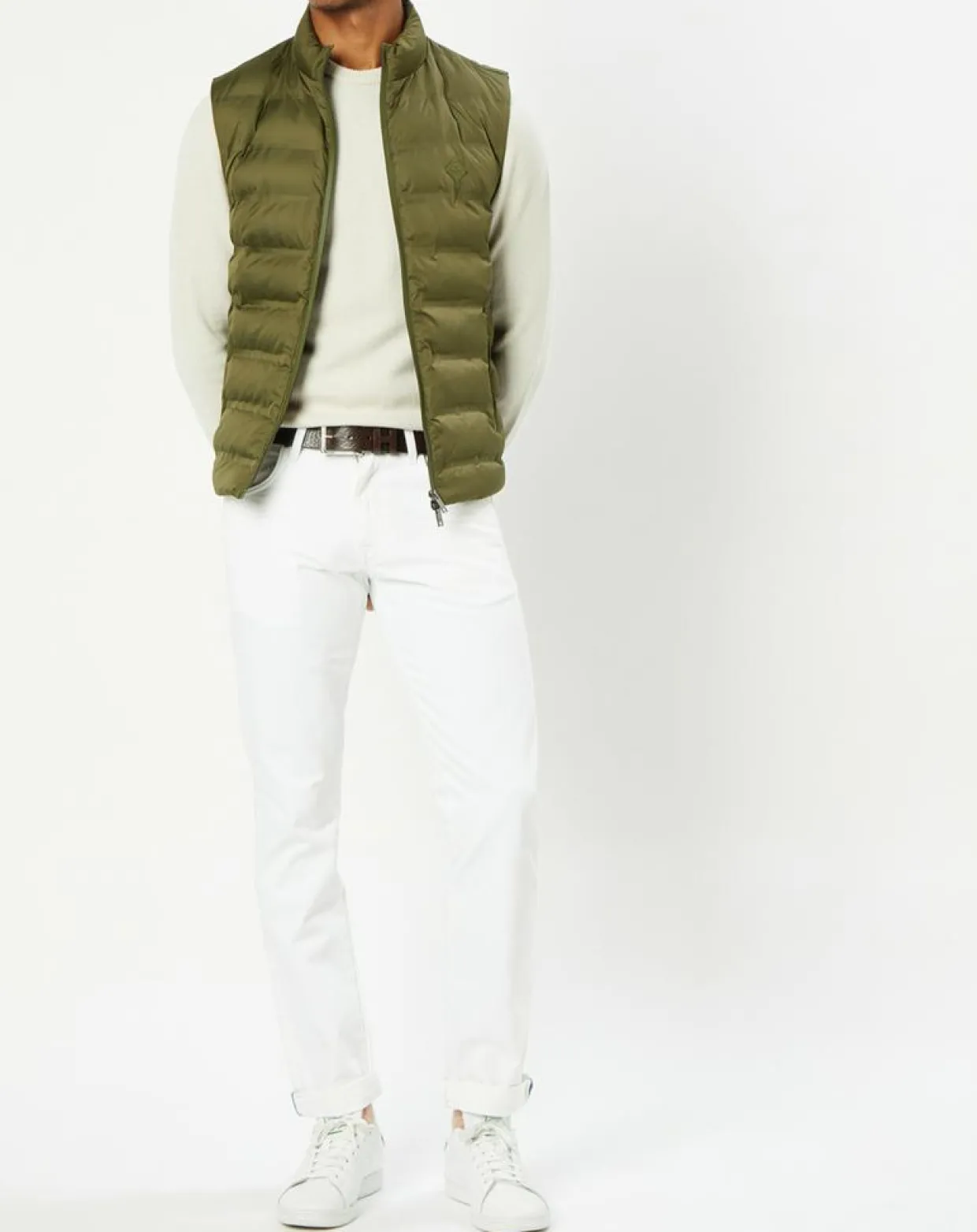 Doudoune sans manches unie kaki-Hackett London Hot