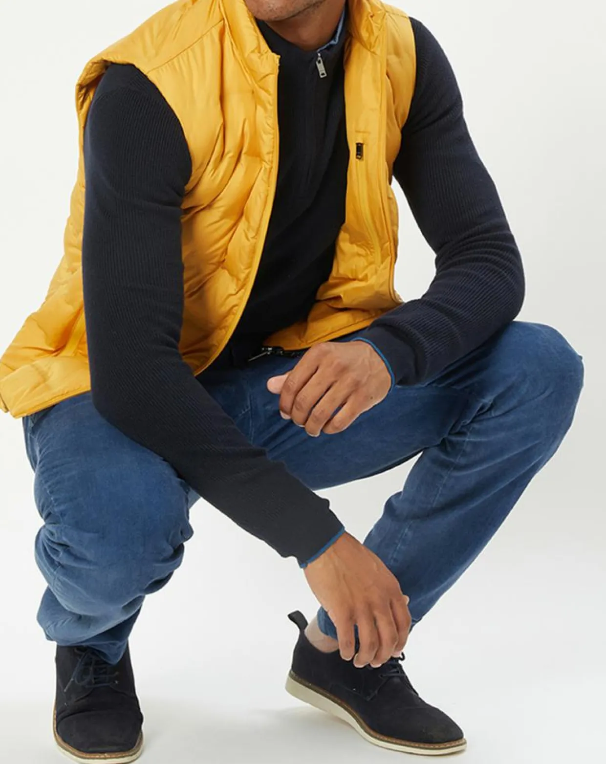 Doudoune sans manches unie jaune-Hackett London Hot