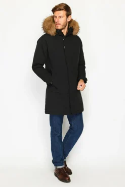 Doudoune semi-longue imperméable avec isolation thermique jusqu'à -20 °C noir-C&Jo Online