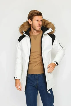 Homme C&Jo Manteaux^Doudoune semi-longue imperméable avec isolation thermique jusqu'à -20 °C naturelle