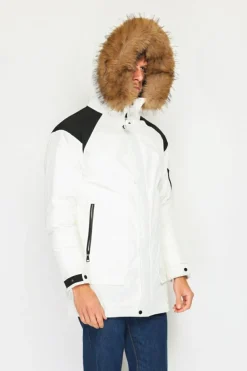 Homme C&Jo Manteaux^Doudoune semi-longue imperméable avec isolation thermique jusqu'à -20 °C naturelle