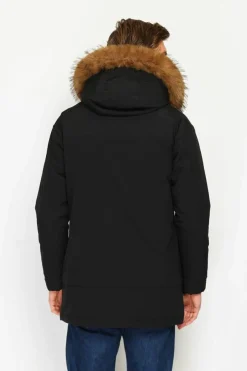 Doudoune semi-longue imperméable avec isolation thermique jusqu'à -20 °C noire-C&Jo Best