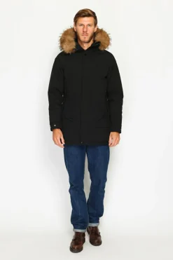 Doudoune semi-longue imperméable avec isolation thermique jusqu'à -20 °C noire-C&Jo Best