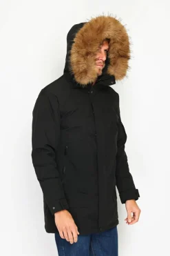 Doudoune semi-longue imperméable avec isolation thermique jusqu'à -20 °C noire-C&Jo Best