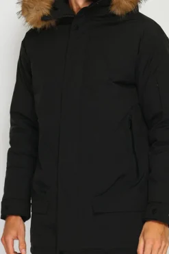 Doudoune semi-longue imperméable avec isolation thermique jusqu'à -20 °C noire-C&Jo Best