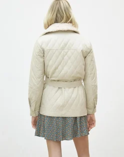 Femme Caroll Manteaux^Doudoune Vancouver col fausse fourrure beige