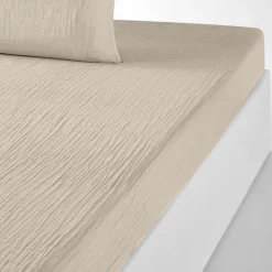 Baton Rouge Linge De Lit, Ensembles^Drap housse 100% Gaze de coton bonnet 30 cm beige