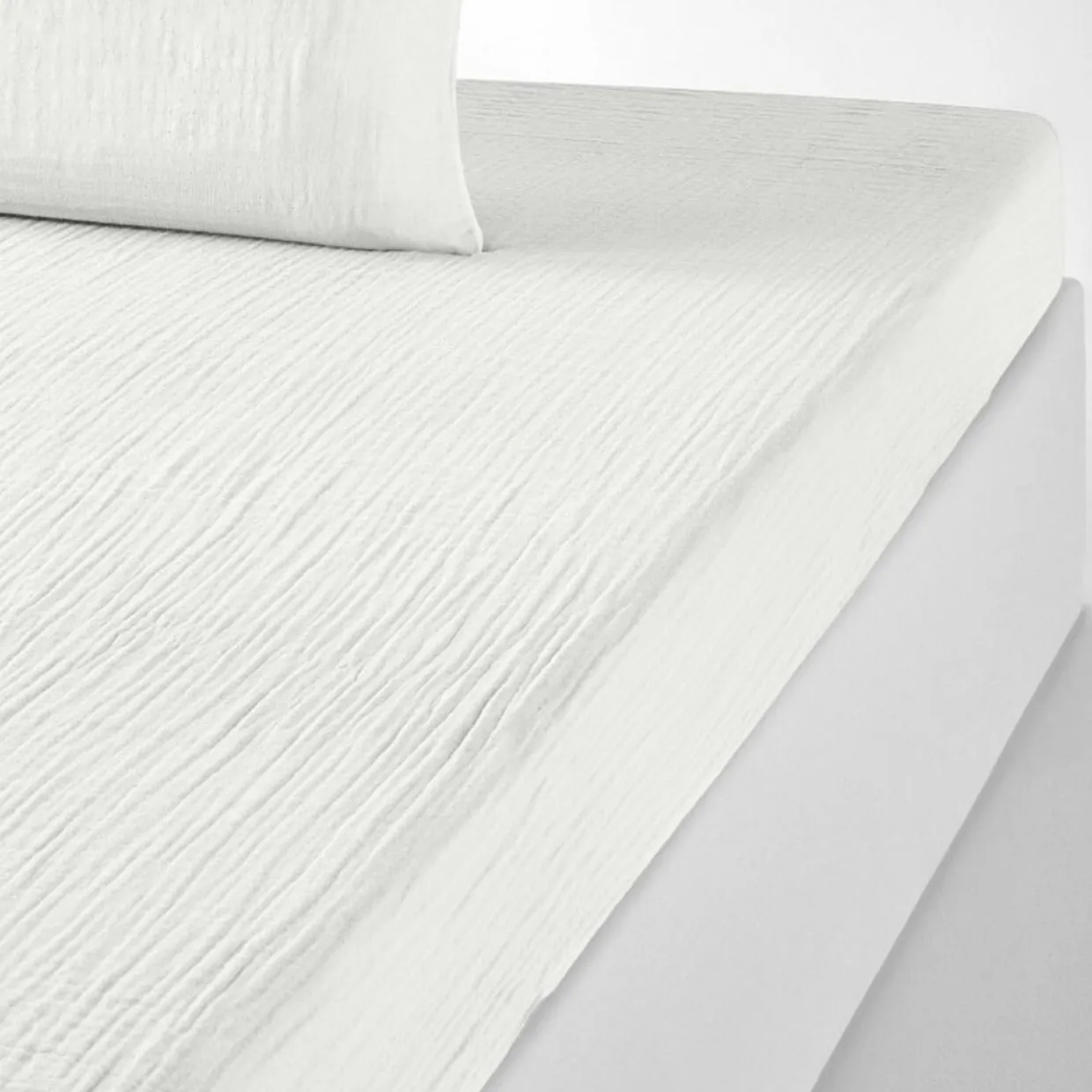 Drap housse 100% Gaze de coton bonnet 30 cm blanc-Baton Rouge Best
