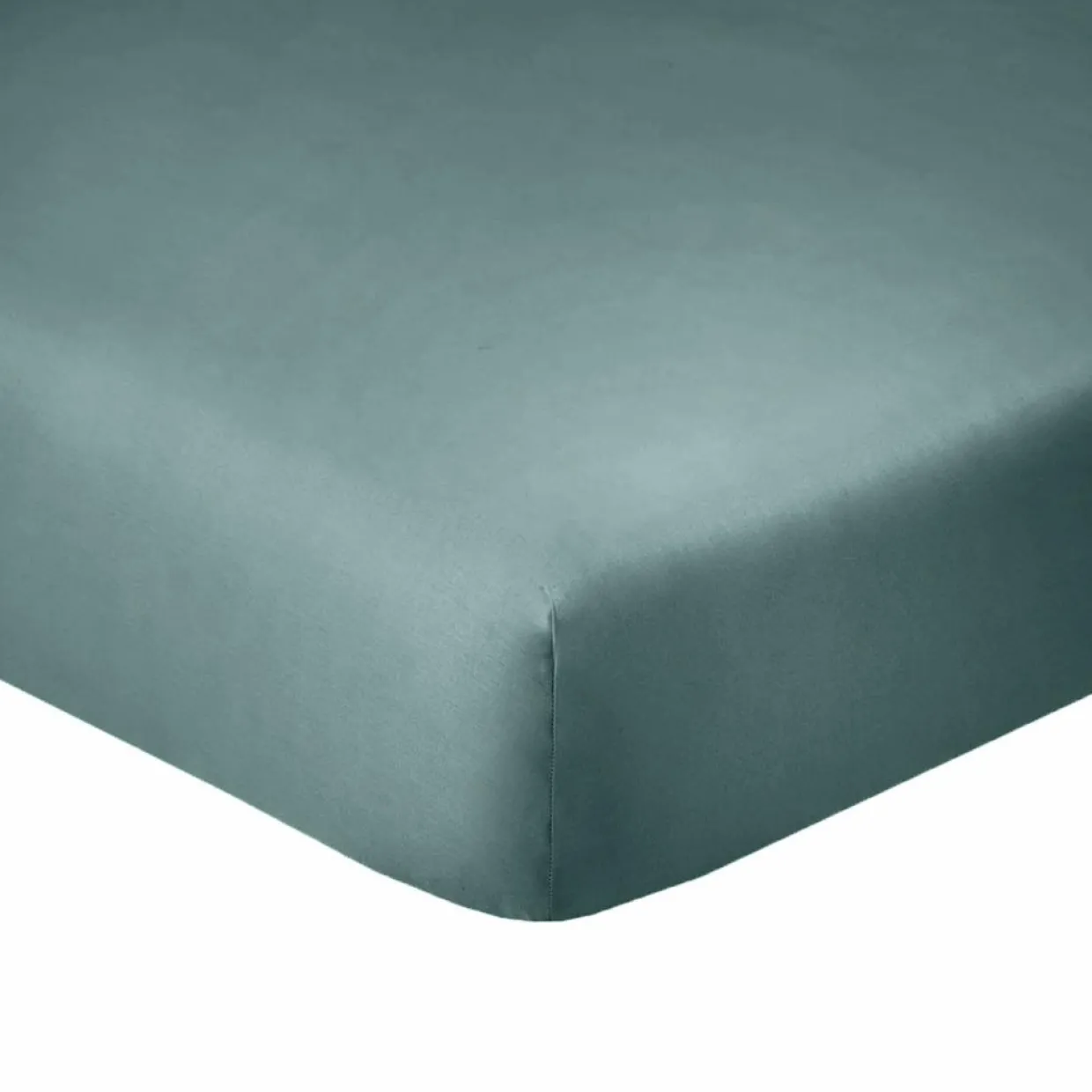 Blanc Passion Linge De Lit, Ensembles^Drap housse en coton bonnet 35 cm bleu canard