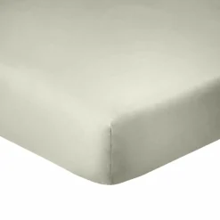 Drap Housse en coton bonnet 35 cm uni grège-Blanc Passion Clearance
