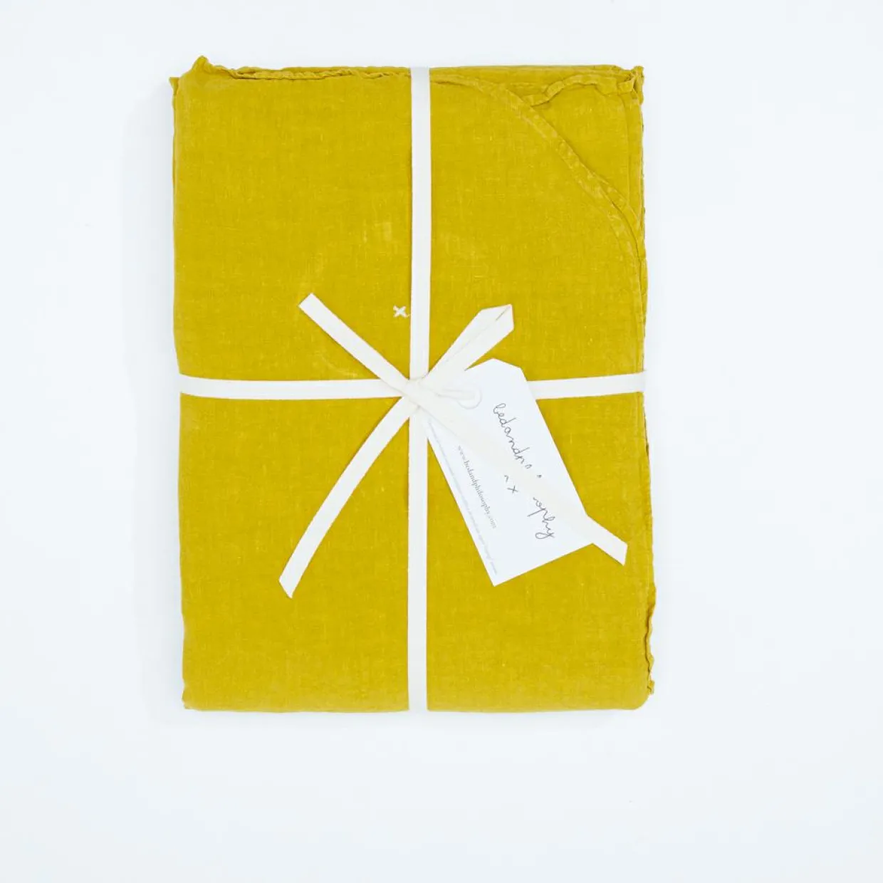 Bed and Philosophy Linge De Lit, Ensembles^Drap housse en lin lavé jaune 160x200cm