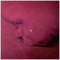 Drap housse en lin lavé rouge 90x200cm-Bed and Philosophy Discount