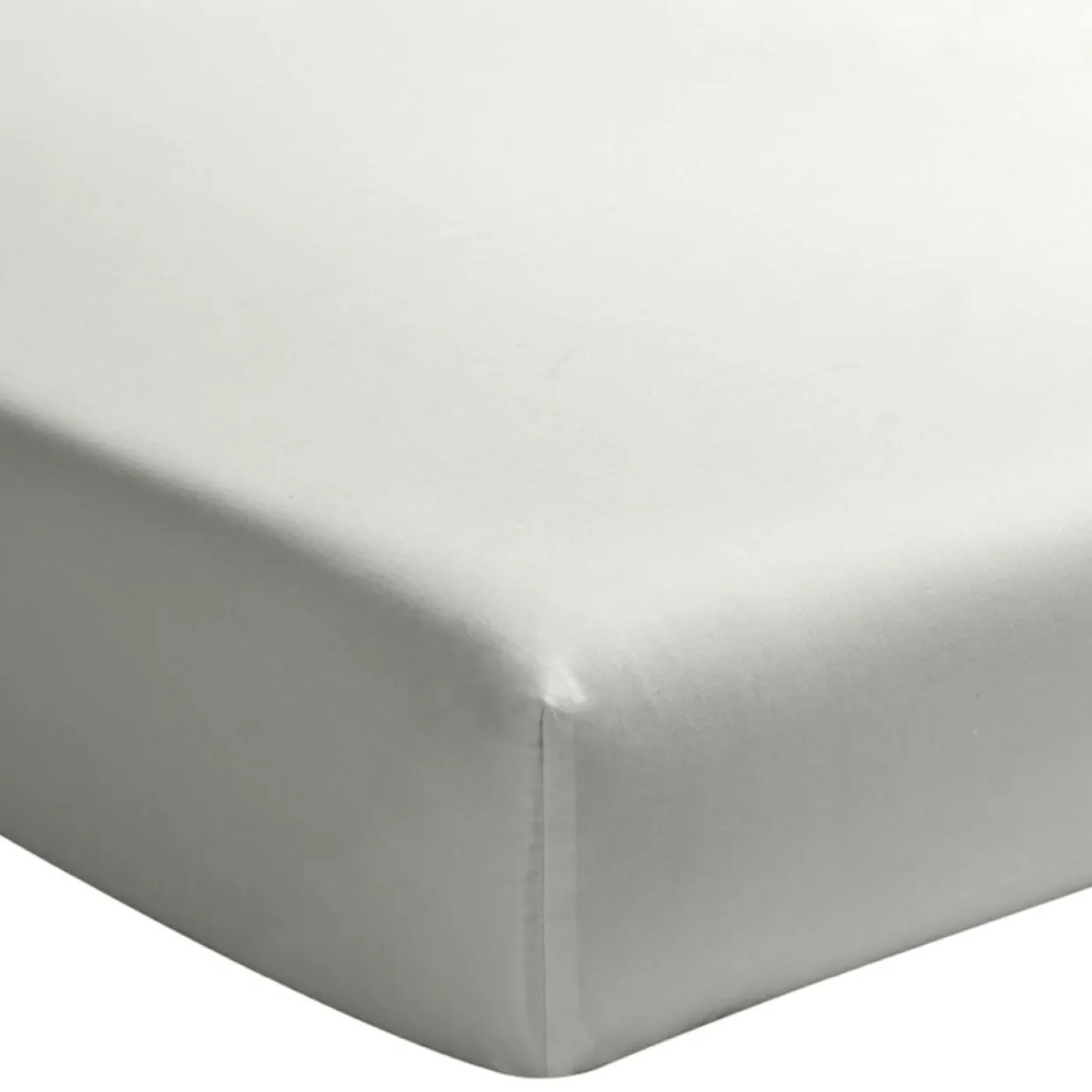 Drap housse en percale de coton lavé bonnet 30 cm gris perle-Baton Rouge Sale