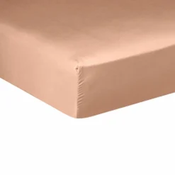 Drap housse satin de coton lavé bonnet 30 cm rose-Baton Rouge Clearance
