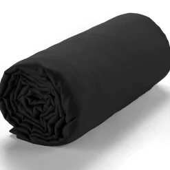 Baton Rouge Linge De Lit, Ensembles^Drap housse satin de coton lavé bonnet 30 cm noir
