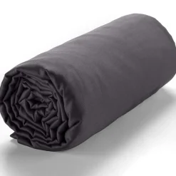 Drap housse satin de coton lavé bonnet 30 cm gris-Baton Rouge Outlet