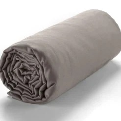Drap housse satin de coton lavé bonnet 30 cm gris-Baton Rouge Sale