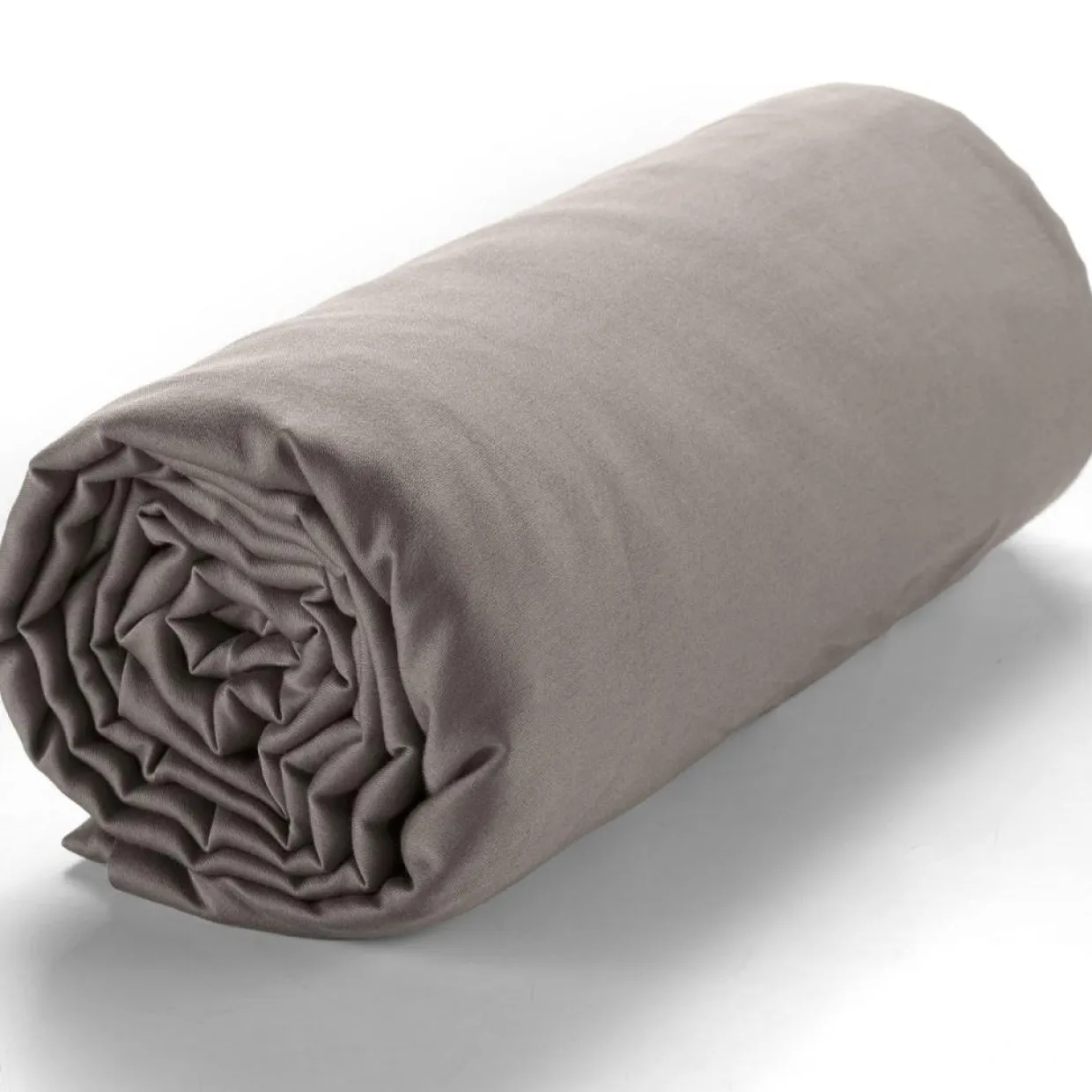Drap housse satin de coton lavé bonnet 30 cm gris-Baton Rouge Sale