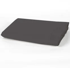 Drap plat 100% Percale de Coton gris-Home Collection Best