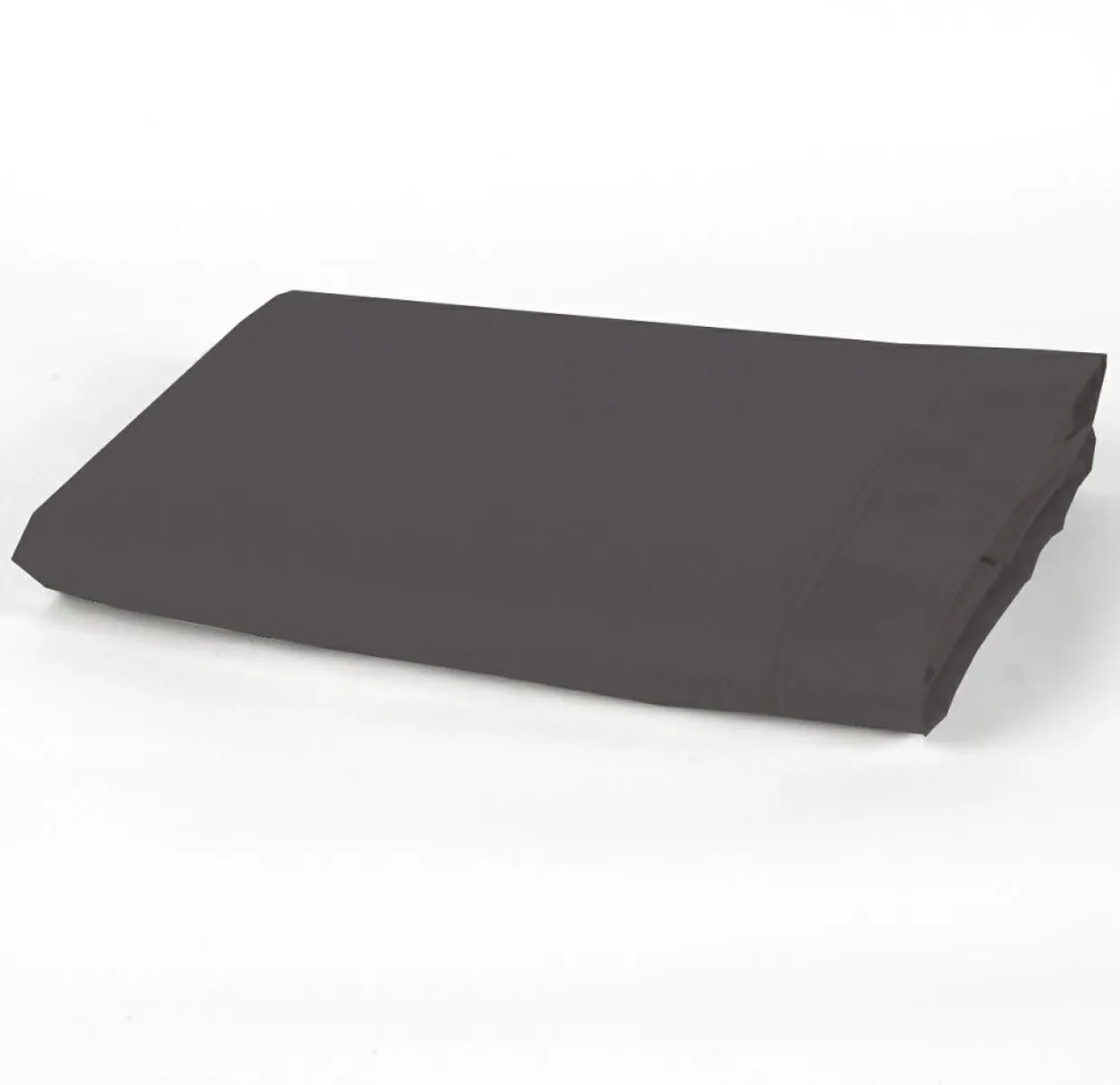 Drap plat 100% Percale de Coton gris-Home Collection Best