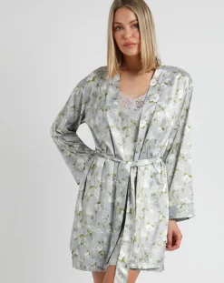 Déshabillé Garden gris/vert/blanc-Admas Clearance