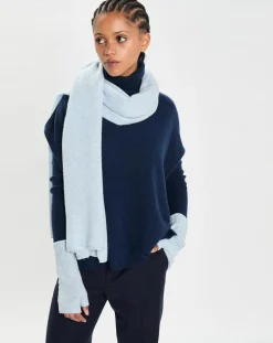 Echarpe 100% Cachemire Cascade icy blue-Cashmere Tribu Outlet