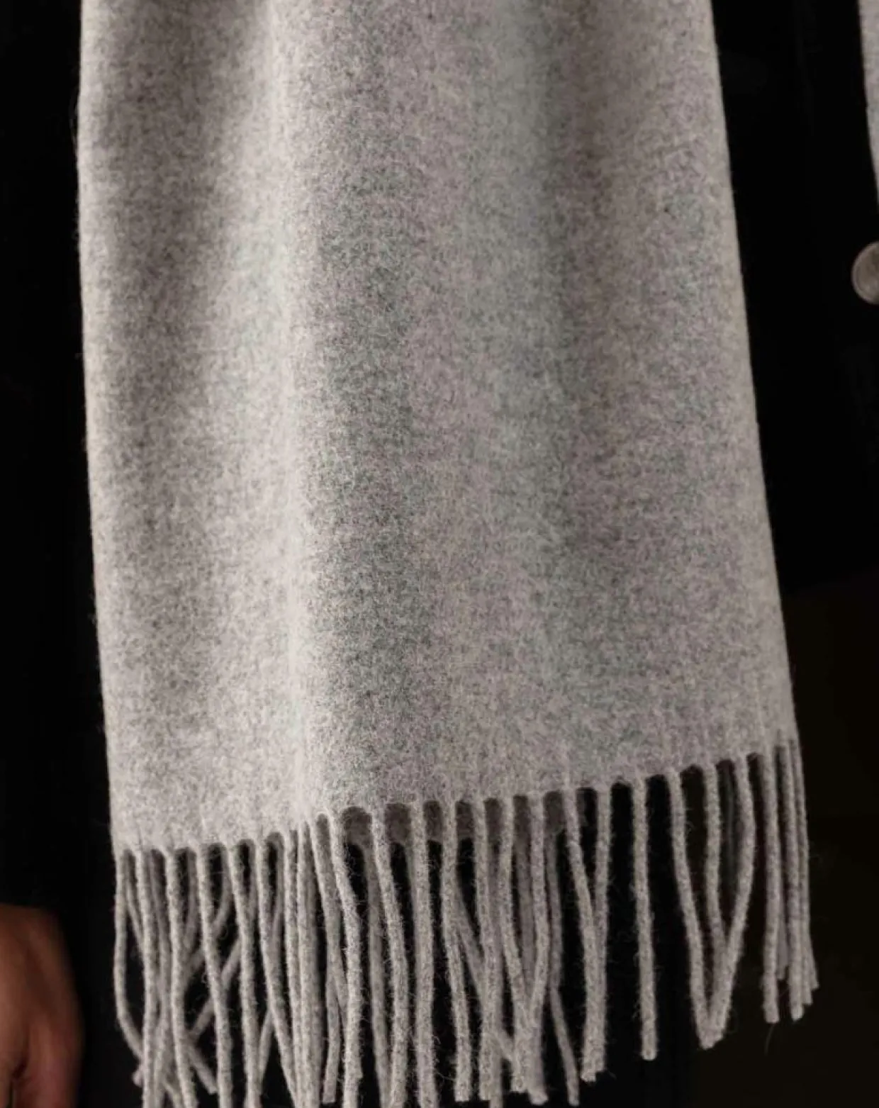 Echarpe 100% Laine Sandra gris chiné - 160x54x10 cm-Indies Outlet