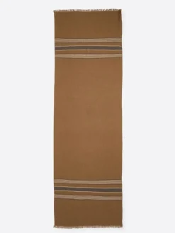 Homme Devred Echarpes, Foulards^Echarpe à rayures en Coton & Lin caramel - 180x60 cm