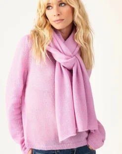 Echarpe en Kidmohair & Laine Lisam lilas - 50x90 cm-Indies New