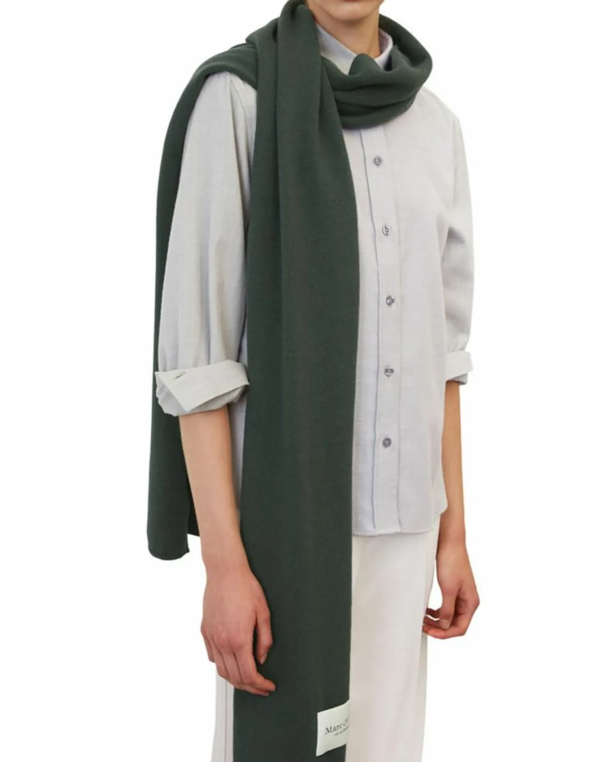 Femme Marc O'Polo Echarpes, Foulards^Echarpe en Laine mélangée chinée vert foncé