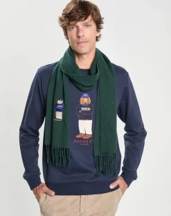 Homme Hackett London Echarpes, Foulards^Echarpe en Laine mélangée Harry Dog vert foncé - 180x30 cm