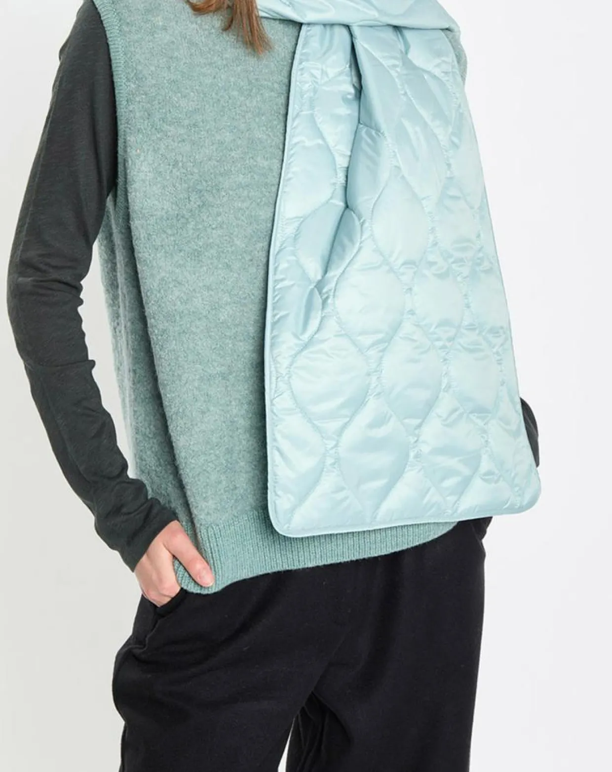 Echarpe matelassée Padded bleu clair-Marc O'Polo Online