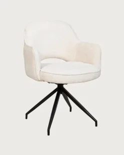 Elba - Chaise en tissu beige et pieds métal-Uniqka Hot